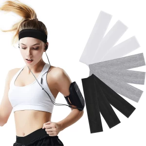 Workout Headbands, Cotton Headbands Women Men 2.5”Wide, Soft Sweat Wicking Stretchy Headband for Sports Yoga Running