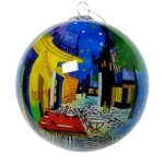 Hand-painted glass Christmas ball