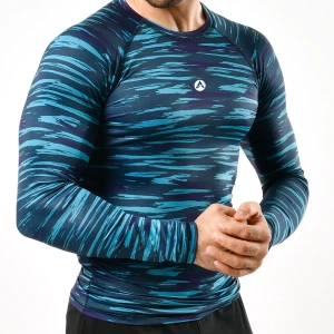 AB Men Skin Fitted Full Sleeve Athletic Body Running Gym Workout Compression Shirt STY # 04