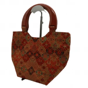 Custom Made High Quality Material Wooden Handle Fabric Tote Bag
