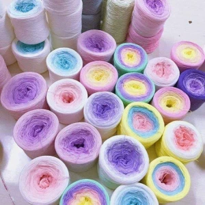 Factory Wholesale Melange Space Dye Gradient Color DIY Cotton Crochet Knitting Cake Ball Blended Yarn