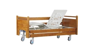 Home-style Wooden Manual Double Crank Nursing Bed-01