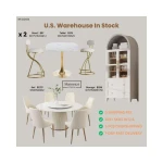 Premium Convertible Dining Furniture Set Wooden Table Chairs Bar Stools with Storage Cabinet for Hotel Apartment