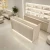 Minimalist Wood Grain Reception Desk With Ambient LED Light Modern Front Counter For Beauty Salon Spa Nail Salon