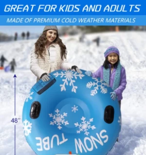 Inflatable Winter Sports Skiing Ring Snow Sledge Toys Blue Inflatable Ski Circle Snow Tube For Kids Adults