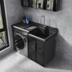combination space aluminum laundry cabinet sink washbasin integrated companion with washboard