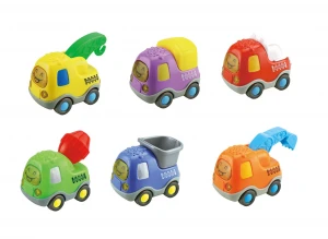 New Cute Inertia Engineering Truck Model Plastic Cartoon Educational Children Mini Friction Toy Car Vehicles