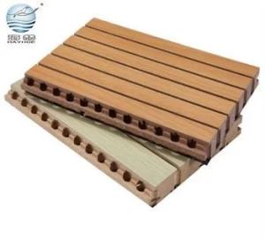 high quality grooved wooden acoustic panels wall ceiling apartment soundproof board medium density fiberboard