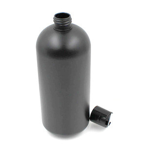 Buy 1 Litre 1000ml Empty Hdpe Black Matte Hair Plastic Shampoo Bottle ...