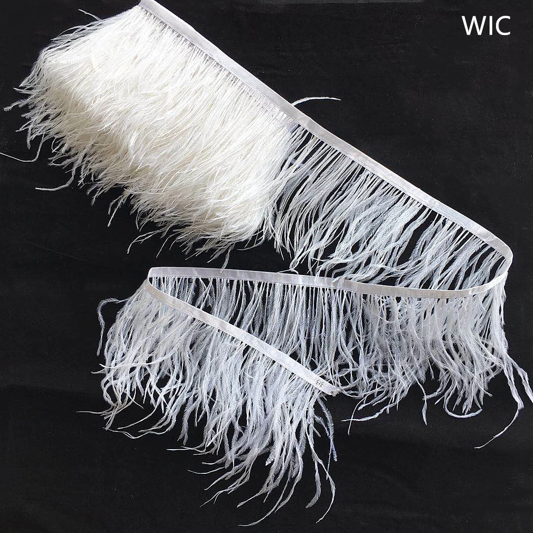 10-13 cm ostrich feather trimming for Bags silk ribbon feather ostrich Trimming fringe Dress White Accessories Hair
