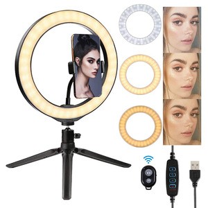 10 Inch LED Video Light Dimmable Photography Light With Tripod Beauty Light Studio Photo Lamp