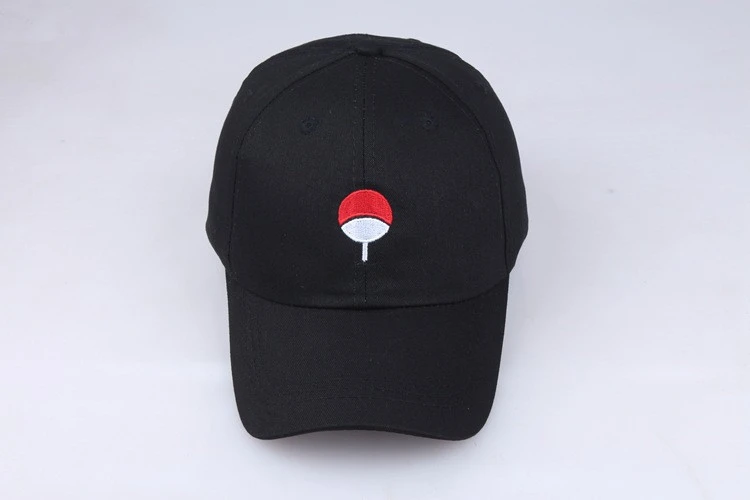 100% Cotton Japanese Akatsuki Logo Anime Naruto Dad Hat Uchiha Family Logo Embroidery Baseball Caps Black Snapback Hats dropship