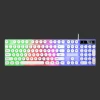 104 Keys 3-Color Mixed Backlight Retro Punk Round Keycap Wired Gaming Keyboard