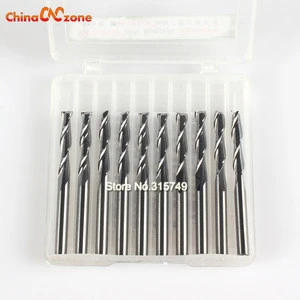 10Pcs 2 Flute 1/8&#39;&#39; 3.175mm High Quality Carbide CNC Ball Nose End Mill Bits Tools for CNC Router Machine Spindle