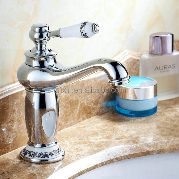 (1134C)Europe Modern Bathroom Chromed Basin Taps Brass Antique Faucet