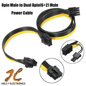 18 AWG Video Graphics Card Power Cable 8pin to Dual 8 pin 6+2 pin Male PCI-E New Express Cable Power Splitter For BTC