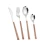 Import 18/0SS Shinny Stainless Steel Cutlery Set with Wooden Handle Plastic Handle from China