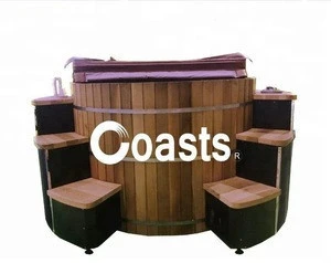 1.8m 3~4 people Chinese Red cedar outdoor wood fired hot tub on sale