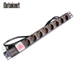 1U 19" Euro PDU 16A 8 port Germany 8 way PDU socket rack power distribution unit Euro socket for server rack power strip