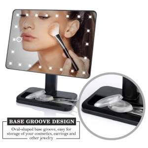 20 LED lighted Theatrical mirror With Touch Screen Adjustable 10x magnification makeup mirror