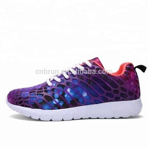 2018 new design fashion 3d printed sport shoes with kpu upper