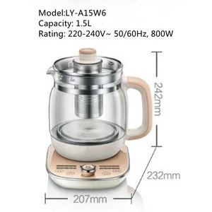 2019 1.5 L SUS304 Heating plate high borosilicate glass kettle China tea maker