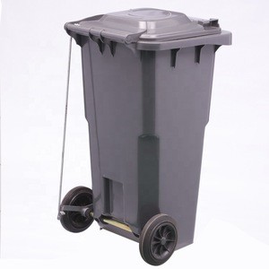 2019 Hot Sale Black Red Yellow Standard Size Hotel Lobby Trash Waste Recycle Can Bin With Pedal And Wheels