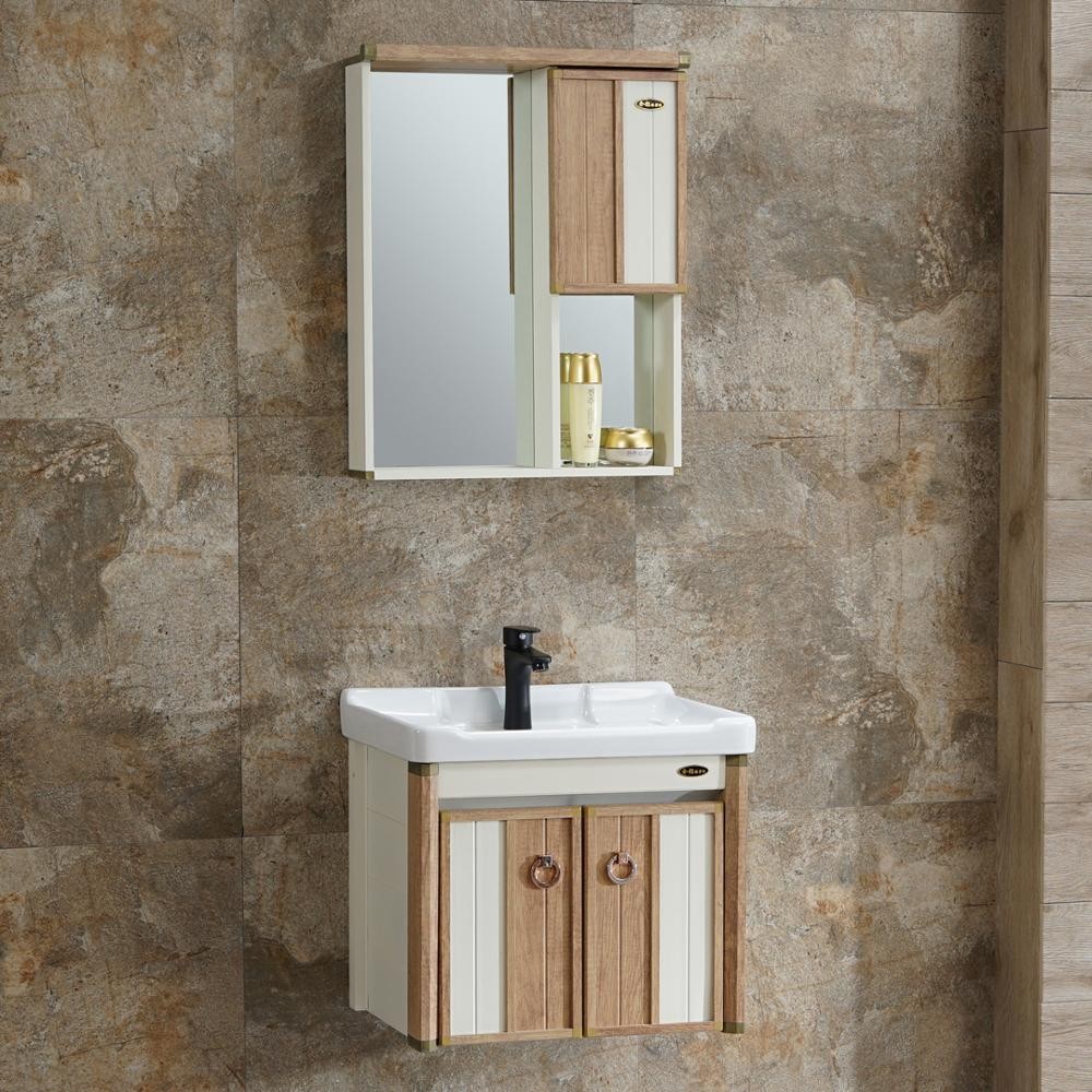 2020 China modern aluminum white mirror cabinet bathroom vanity toilet furniture bathroom cabinet with ceramic wash sink