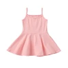 2020 cotton sleeveless twirl dance soft kids clothing children skirt summer plain baby girls dress