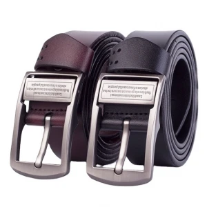 2020 Fashion Hot Selling Cowhide Pin Buckle Genuine Leather Men&#x27;s belt Unisex Genuine Belt