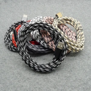 2020 Hot Sell in Amazon 3 Meter 10 Foot Nylon Braided Type-C USB Charger Cable Data with PE Bag