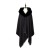 2020 New Arrival Europe Hot Sale Winter Windproof and Warm Plain Color Fur Collar Shawl Cloak