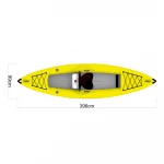 2020 new outdoor water sport PVC yellow canoe inflate kayaking drop stitch fishing boat solo inflatable kayaks