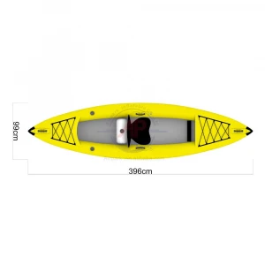 2020 new outdoor water sport PVC yellow canoe inflate kayaking drop stitch fishing boat solo inflatable kayaks
