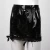 Import 2021 Lace Trim Patent Leather Miniskirt Clubwear Gothic Party Stage Costume Bowknot Pencil Leather Skirt from China
