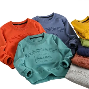 2021 New Custom sweat shirt 3d emboss print vintage crewneck sweater embossed logo clothing sweatshirt