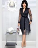 2021 new hot sale Elegant casual polka dot stitching mesh dress
