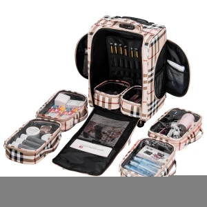 2021 New Printing Waterproof Material Hot Promotional Trolley Case Makeup Rolling Case Professional Cosmetics Cases