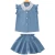 Import 2021 Newest Kids Clothing Set Short Sleeve Denim Lace Embroidered Collar Shirt Vest 2PCS Big Girls Summer Children Clothes from China