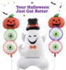 2024 new Popular Standing Ghost Halloween pumpkin Round eyes Black Cat Head bat Foil Balloons for Halloween Party Supplies