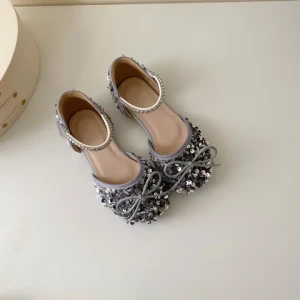 2024 New Style Womens Sequined Ballet Flats PU Insole Breathable Lady Sandals for Spring Summer and Winter