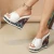 Import 2024 Summer Womens High Heels 14cm Elegant Designer Dress Sandals Sexy Slope Heels Height Increasing Feature Fashion Trend from China