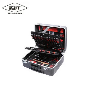 204 pcs Precision wood working 5 Layer hand storage tool Trolley case with wheels