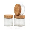 220ml 300ml 420ml 660ml 730ml Clear Glass Cream Jar with Wooden Lid for Face Cream