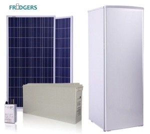 250L Solar Refrigerator 12/24VDC for Village, Camp, Caravan Fridge , Africa, Rural Electrification DC compressor Freezer System