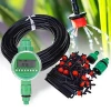 25m Garden DIY Micro Drip Irrigation System Plant Self Automatic Watering Timer Garden Hose Kits with Adjustable Dripper