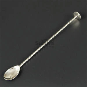 280mm Copper Plated Deluxe Disc Tail Bar Spoon,Cocktail Mixing Spoon