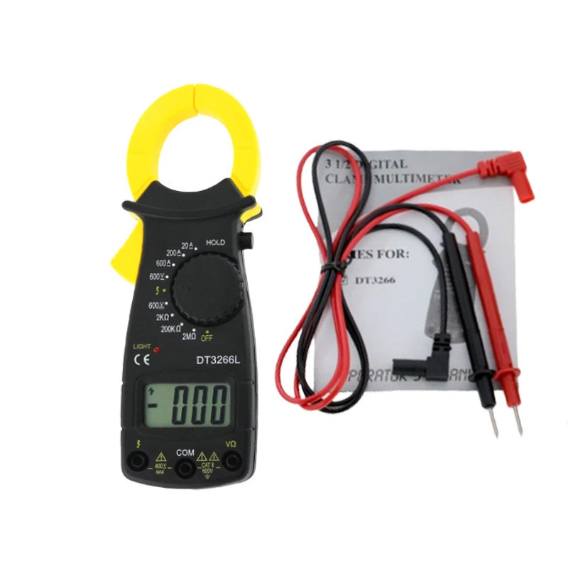 3 1/2 Digits DT3266L Digital Clamp Ammeter Multimeter AC DC Voltmeter Electronic Clamp Meter With Fire Wire Resistance Tester