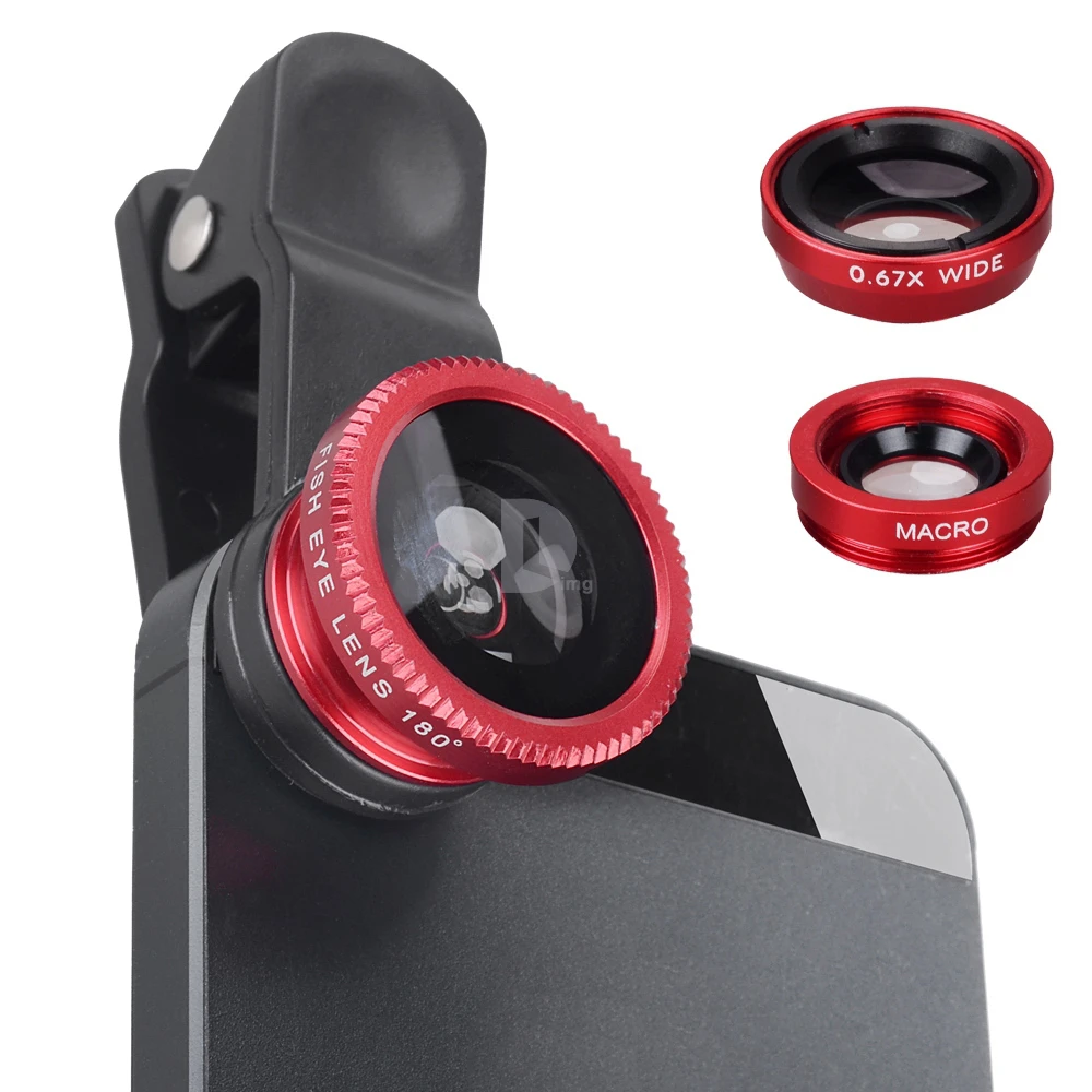 3 in 1 multi-function wide angle Fisheye lens Micropitch cell phone accessories mobile camera lens
