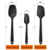 3 Piece Silicone Spatula Set Heat Resistant Spatulas for Cooking Baking and Mixing Non-Stick Flexible Kitchen Utensils Set Black